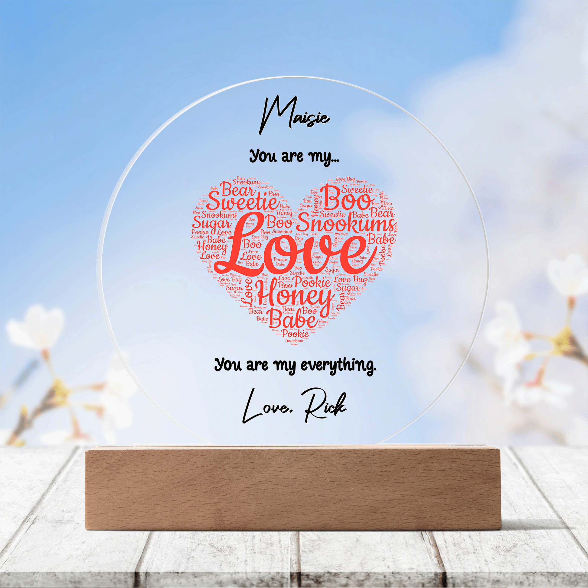 You Are My Everything Circle Acrylic Plaque