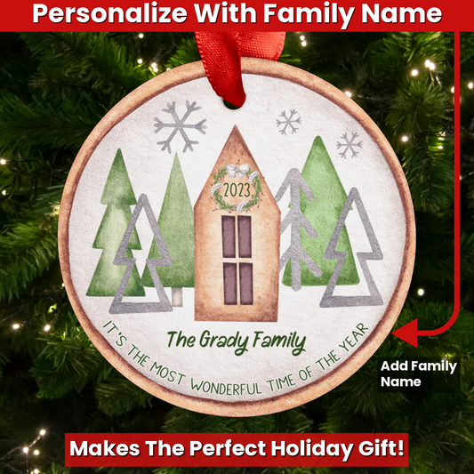 Personalized Most Wonderful Time Of The Year Scandinavian Style Acrylic Ornament